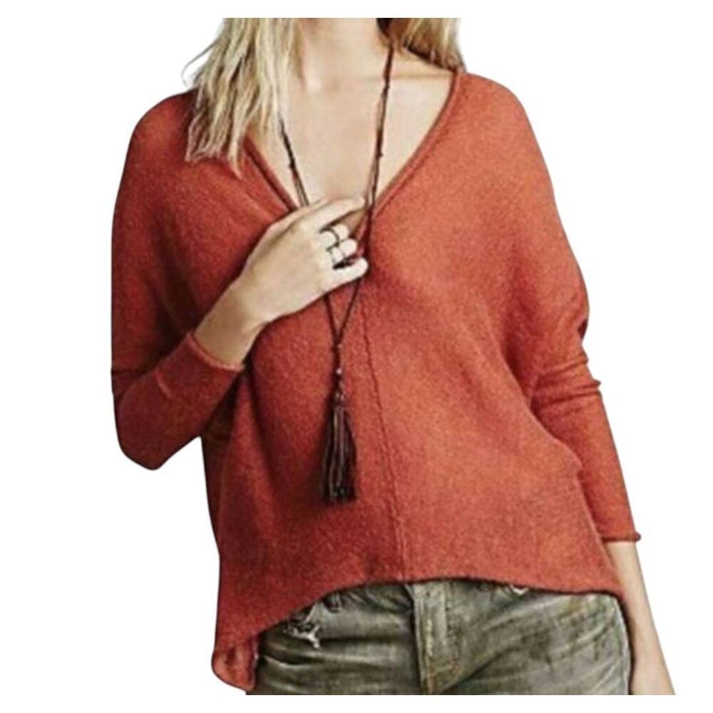 FREE PEOPLE Sadie V-Neck Wool Sweater Size XS